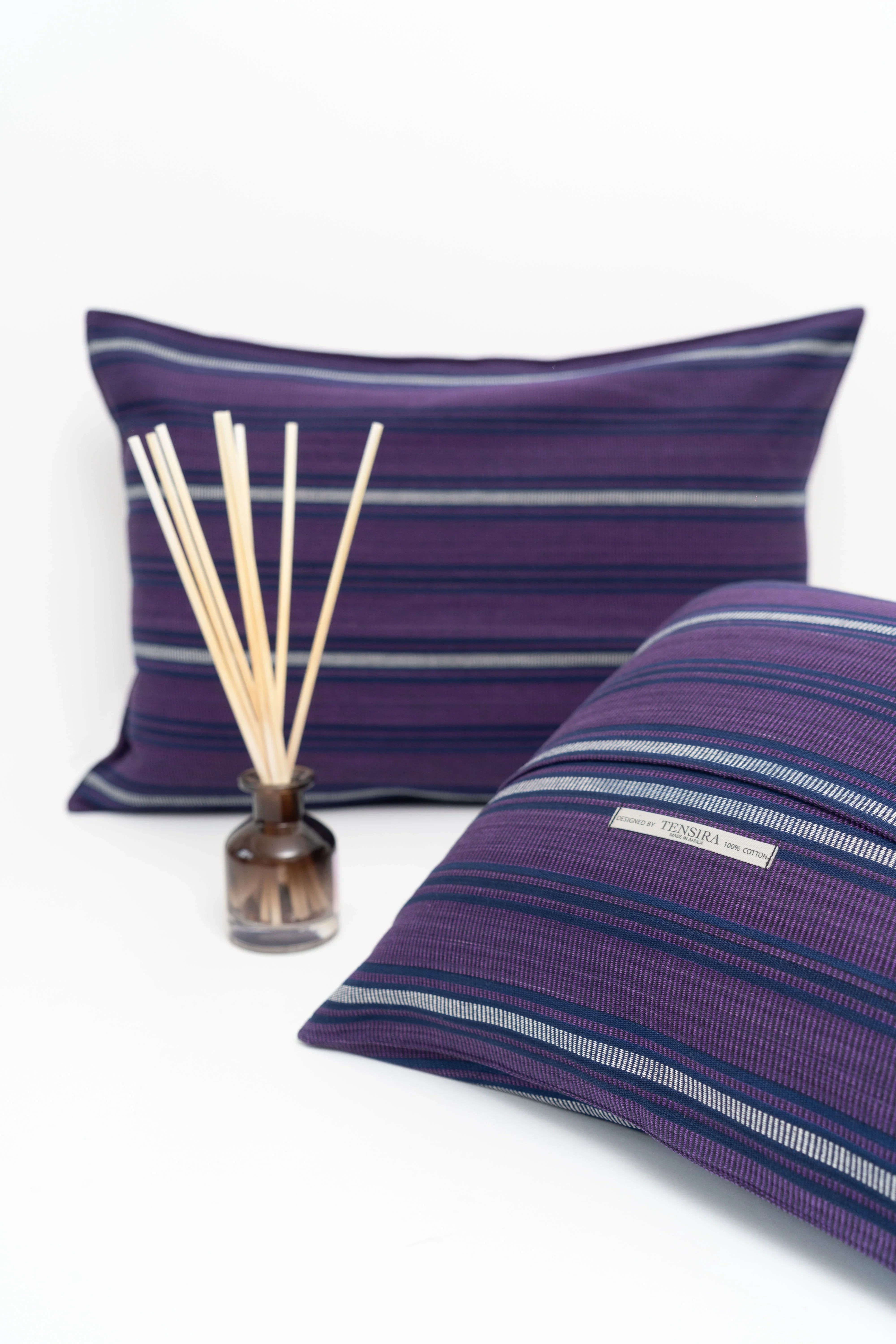Dark Purple Cotton Blend Cushion Cover – Custom Size, Square, Farmhouse Style – Qh01a